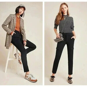 Anthropologie The Essential Knit Cargo‎ Pants Black
